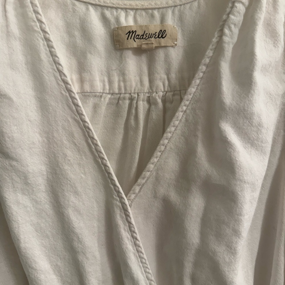 Madewell Wrap Top Size Small In White - image 5
